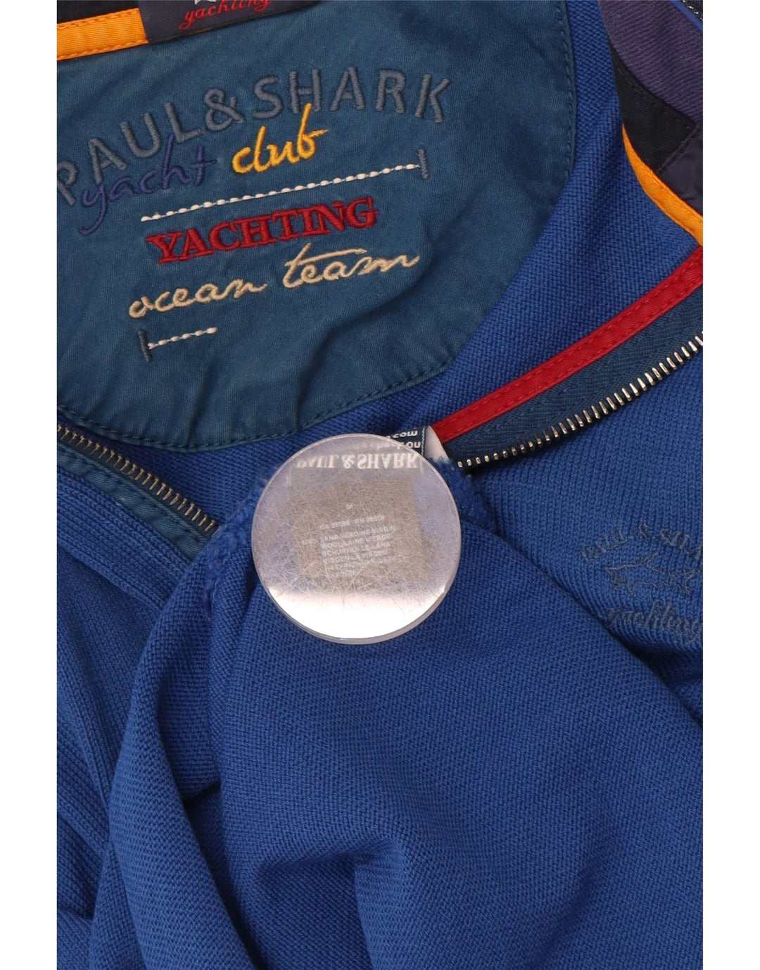 PAUL & SHARK Mens Yachting Zip Neck Jumper Sweater Medium Blue Virgin Wool