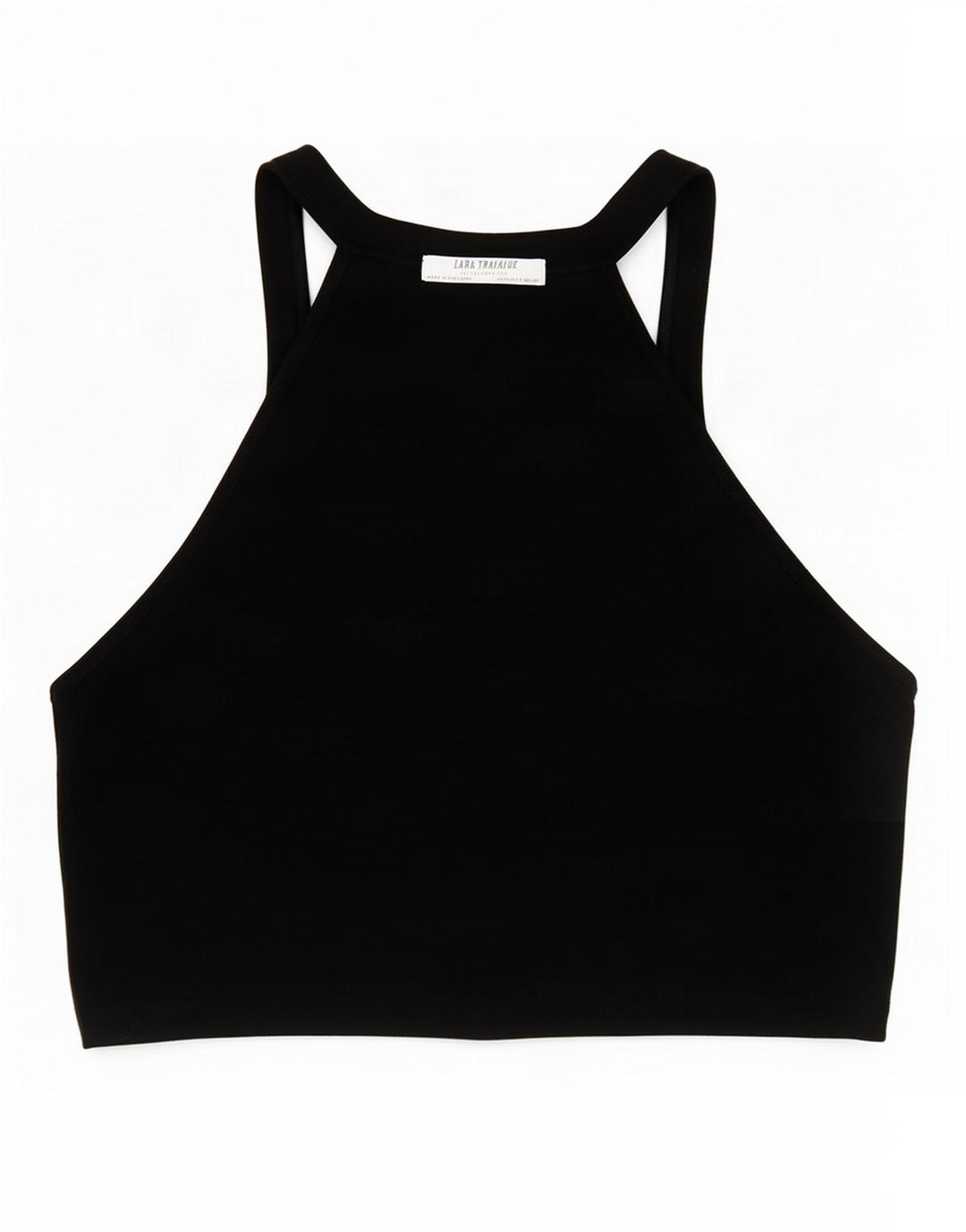 Zara Womens Crop Halter Top UK 8 Small Black