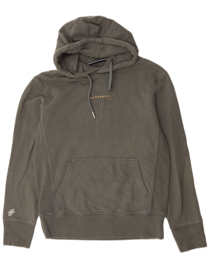 Superdry Mens Hoodie Jumper Small Khaki Cotton