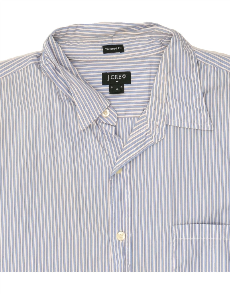 J. CREW Mens Tailored Fit Shirt XL Blue Striped Cotton | Vintage J. Crew | Thrift | Second-Hand J. Crew | Used Clothing | Messina Hembry 