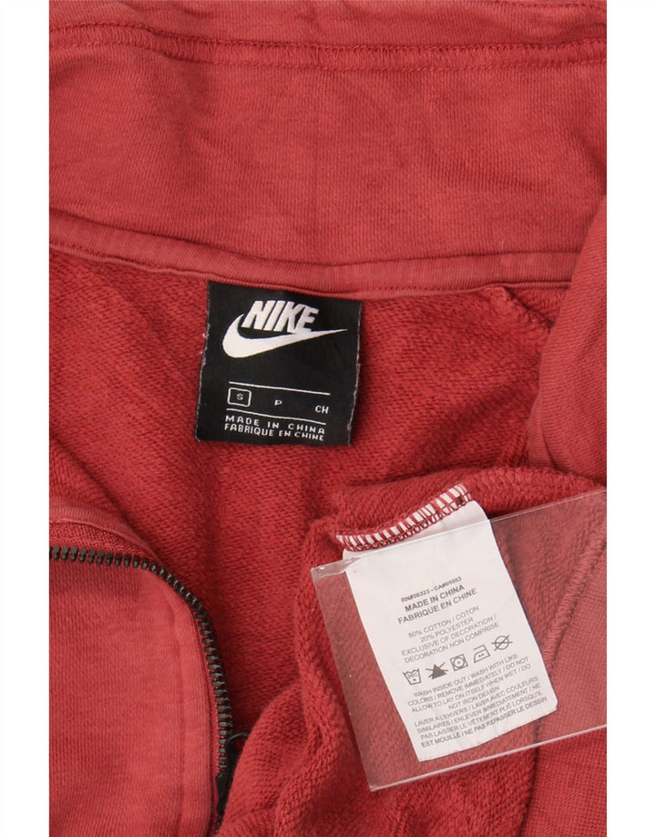 Nike Womens Oversized Zip Neck Sweatshirt Jumper UK 10 Small Burgundy