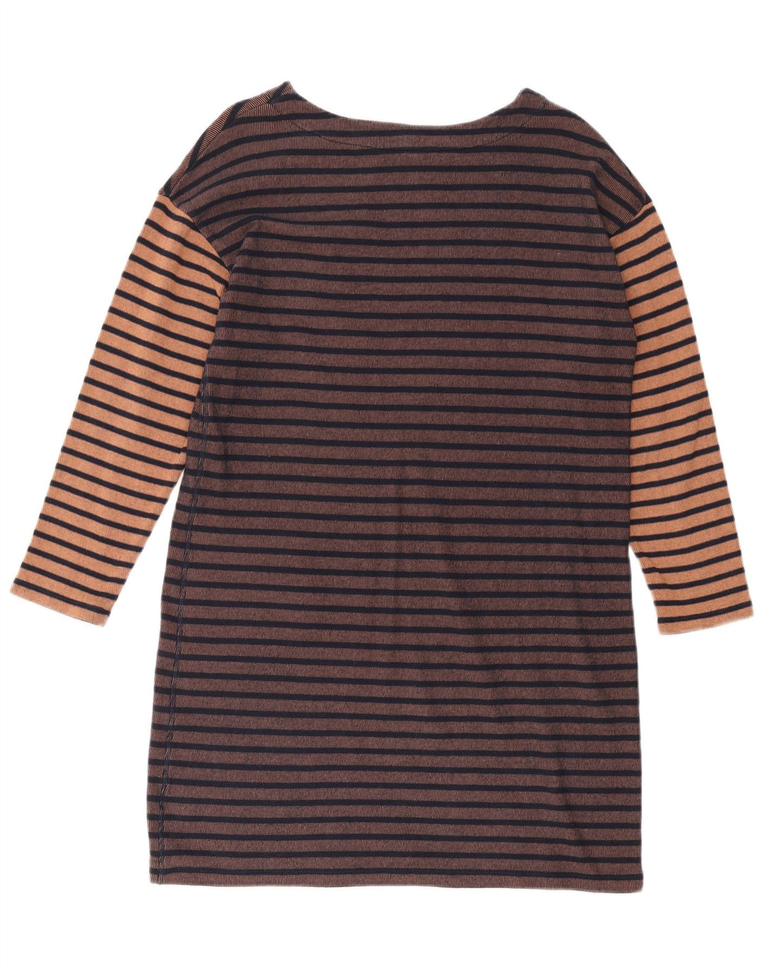 WHITE STUFF Womens Long Sleeve Sheath Dress UK 14 Large Brown Striped