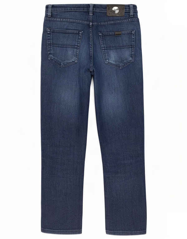Trussardi Mens Straight Jeans W32 L28 Navy Blue Cotton