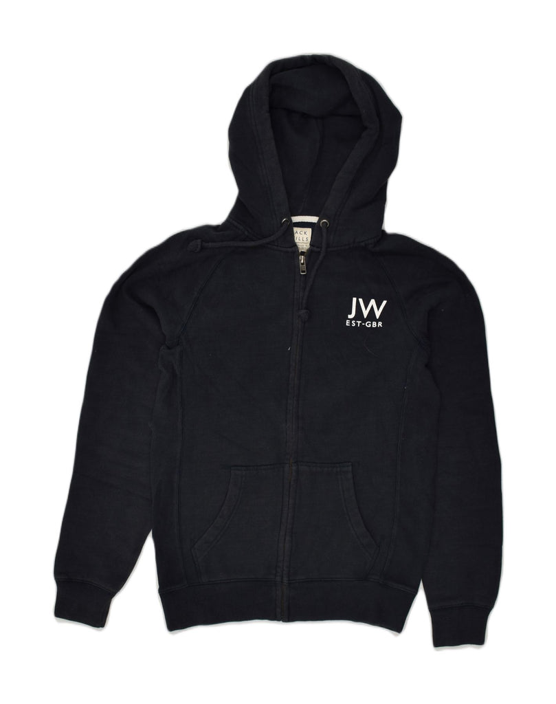 JACK WILLS Mens Graphic Zip Hoodie Sweater XS Navy Blue Cotton | Vintage Jack Wills | Thrift | Second-Hand Jack Wills | Used Clothing | Messina Hembry 