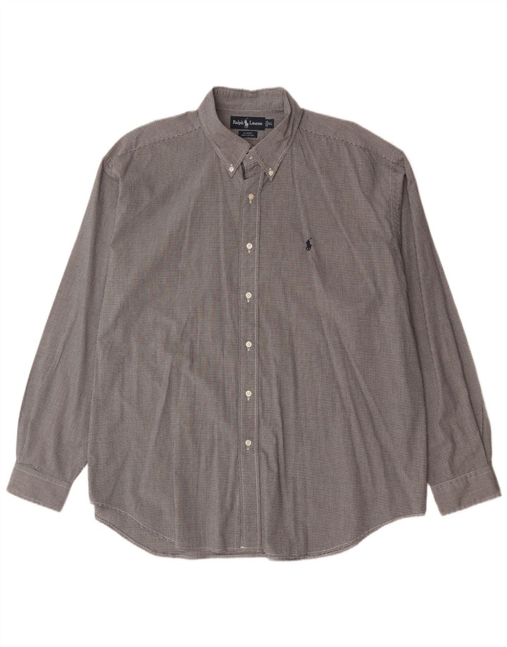 Ralph Lauren Mens Blake Shirt XL Grey Gingham Cotton