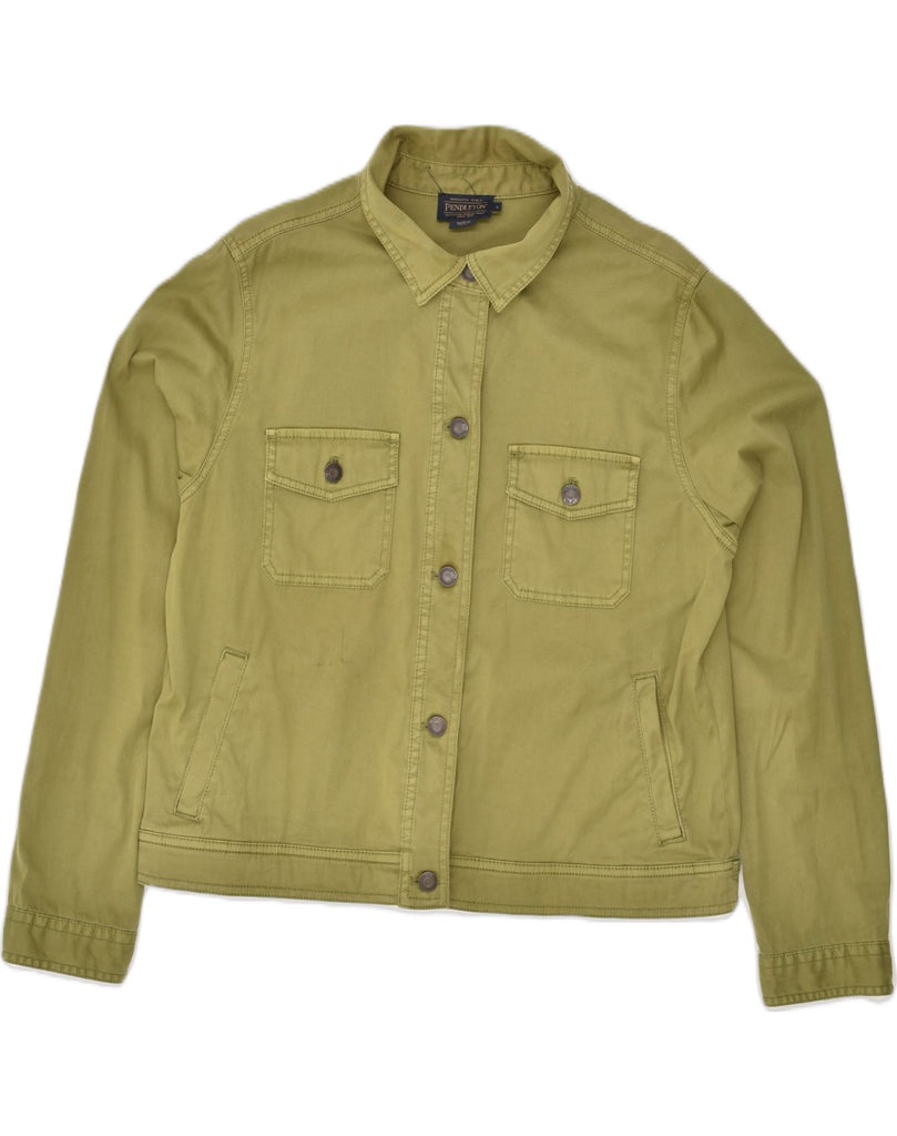 PENDLETON Womens Bomber Jacket UK 16 Large Khaki Cotton | Vintage Pendleton | Thrift | Second-Hand Pendleton | Used Clothing | Messina Hembry 