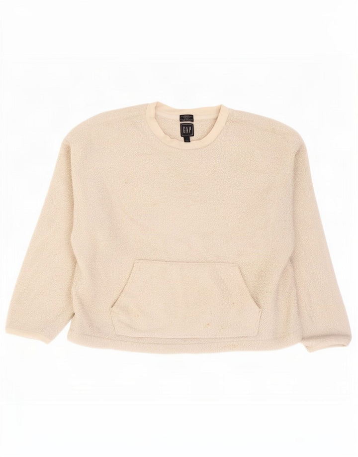 Gap Womens Fleece Jumper UK 16 Large Off White Polyester