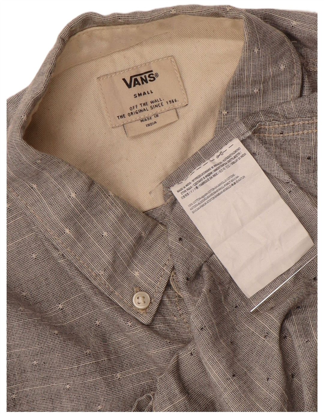 Vans Mens Shirt Small Grey Flecked Cotton