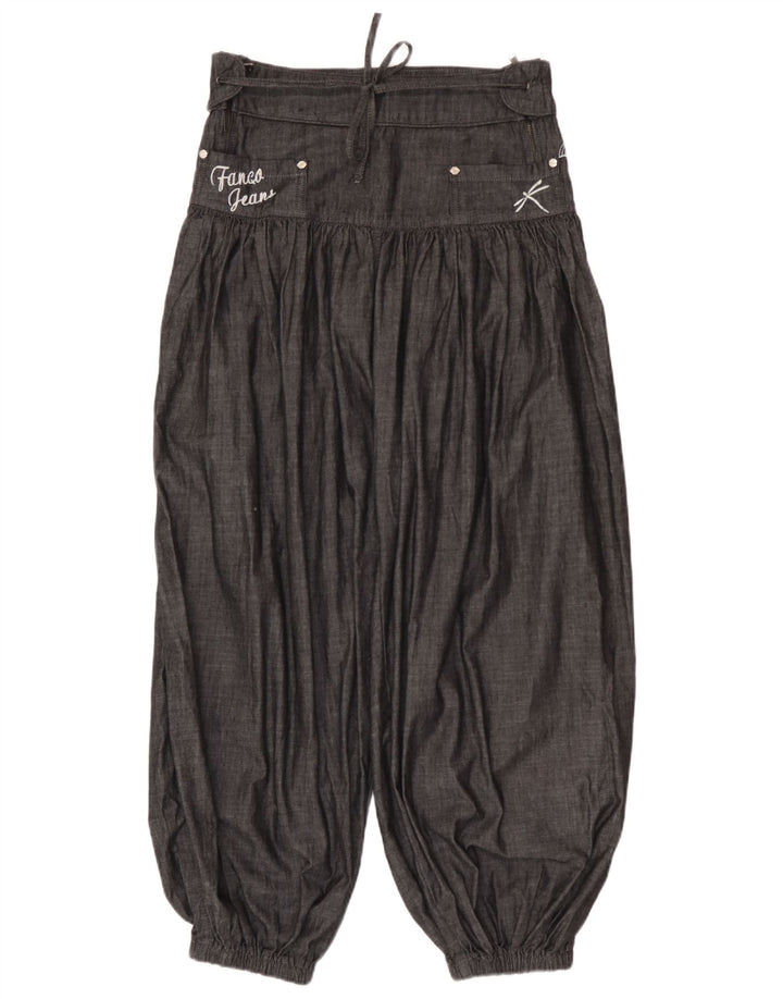 Vintage Womens Harem Trousers W28 L26 Grey Cotton