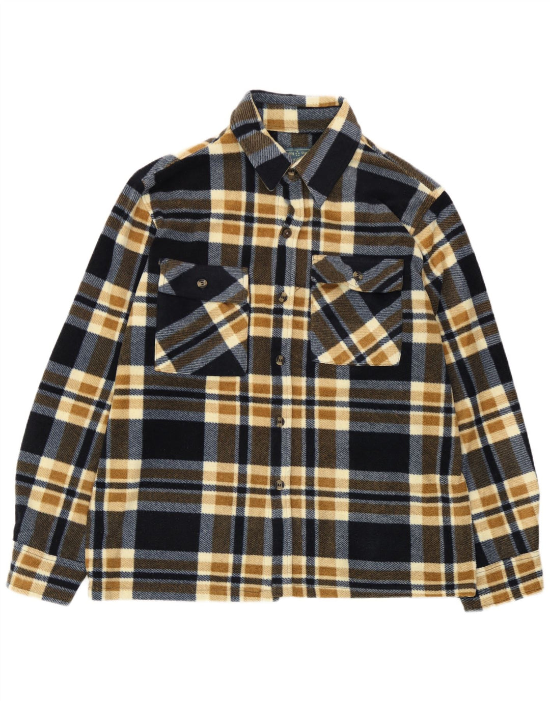 Auckland Mens Fleece Shirt XL Navy Blue Check