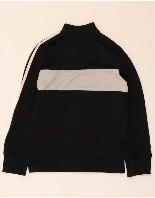 Adidas Boys Tracksuit Top Jacket 7-8 Years Black Colourblock Polyester