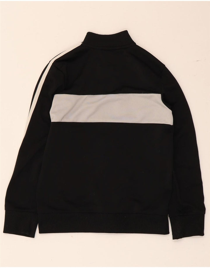 Adidas Boys Tracksuit Top Jacket 7-8 Years Black Colourblock Polyester