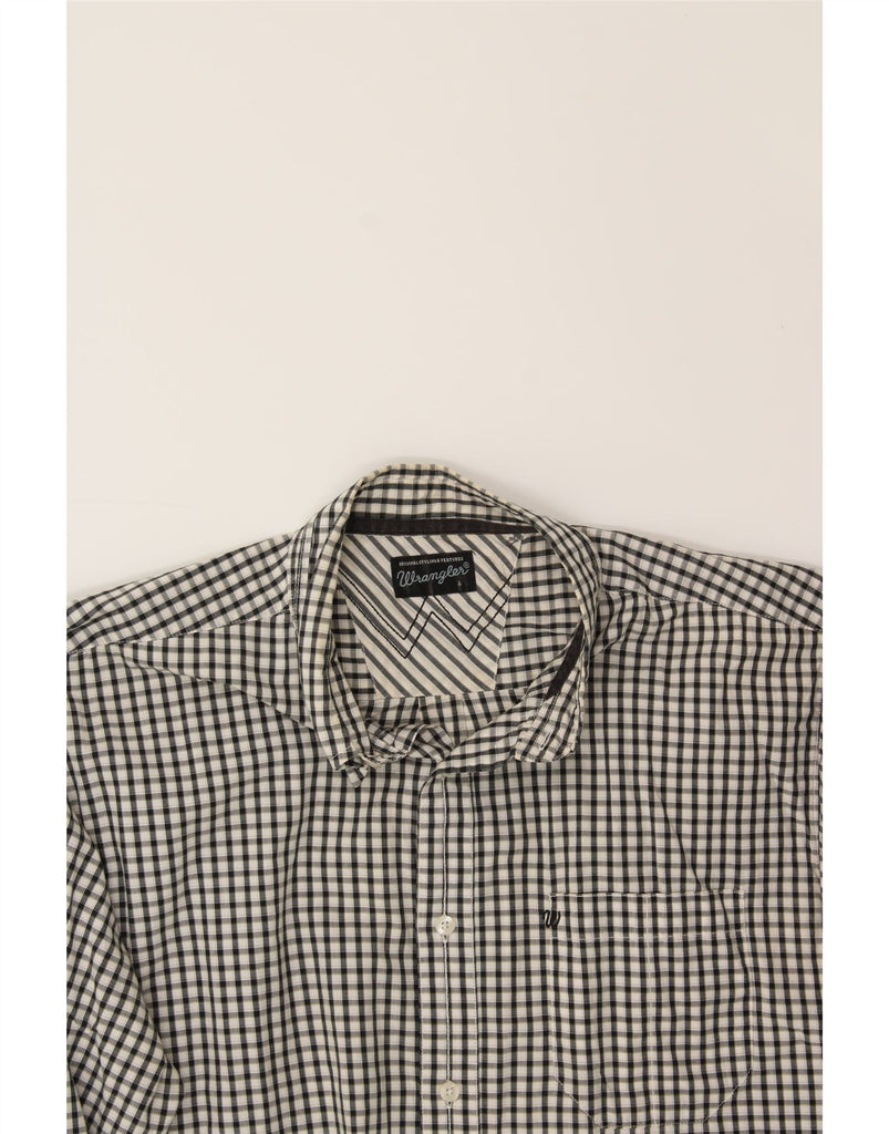 WRANGLER Mens Shirt Large Navy Blue Check Cotton Vintage Wrangler and Second-Hand Wrangler from Messina Hembry 