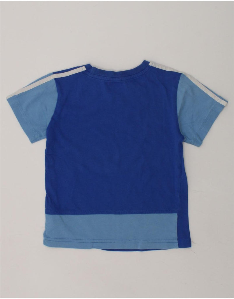 ADIDAS Boys Graphic T-Shirt Top 3-4 Years Blue Colourblock Cotton | Vintage Adidas | Thrift | Second-Hand Adidas | Used Clothing | Messina Hembry 