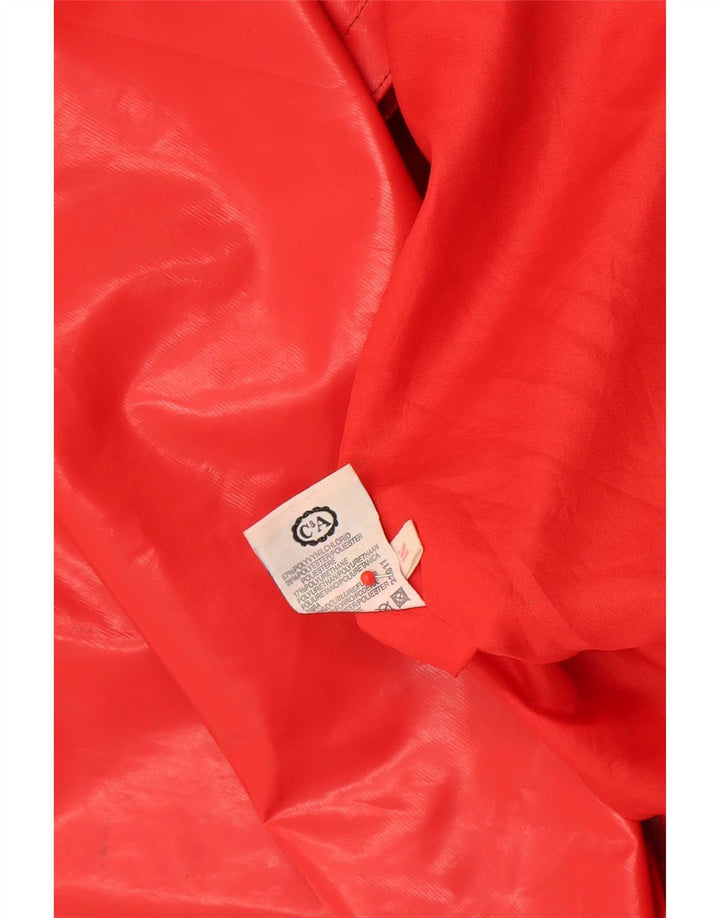 C & A Womens Oversized Overcoat UK 14 Medium Red Polyvinyl
