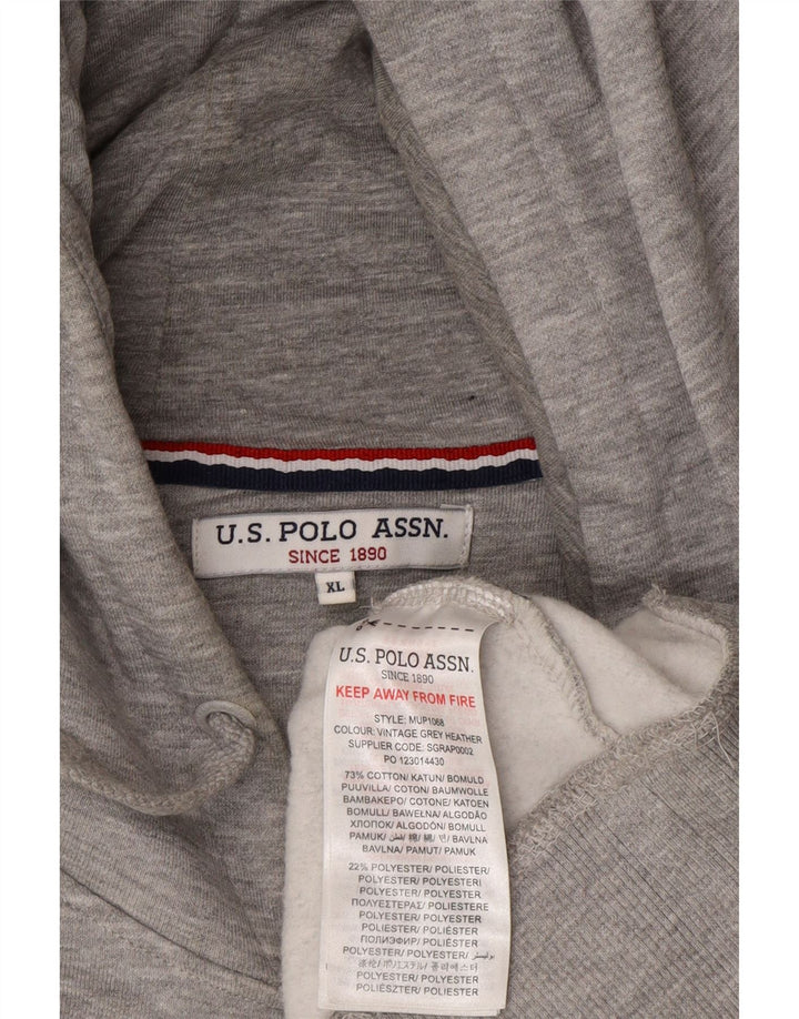 U.S. POLO ASSN. Mens Graphic Hoodie Jumper XL Grey Cotton
