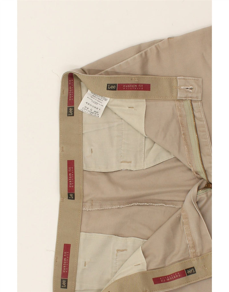 LEE Mens Straight Custom Fit Chino Trousers W34 L30  Beige Cotton | Vintage Lee | Thrift | Second-Hand Lee | Used Clothing | Messina Hembry 