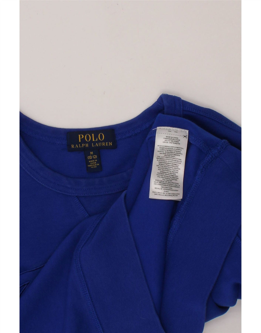 POLO RALPH LAUREN Boys Graphic Sweatshirt Jumper 10-11 Years Medium Blue Vintage Polo Ralph Lauren and Second-Hand Polo Ralph Lauren from Messina Hembry 