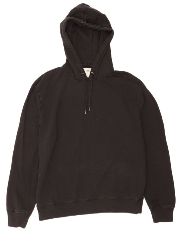 Marks & Spencer Mens Hoodie Jumper Medium Black Cotton