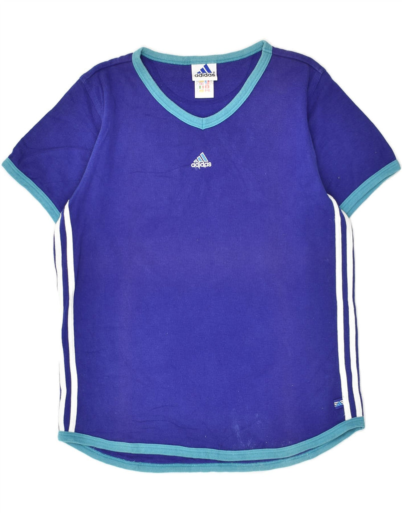 ADIDAS Girls T-Shirt Top UK 34/38 15-16 Years  Blue Cotton | Vintage Adidas | Thrift | Second-Hand Adidas | Used Clothing | Messina Hembry 