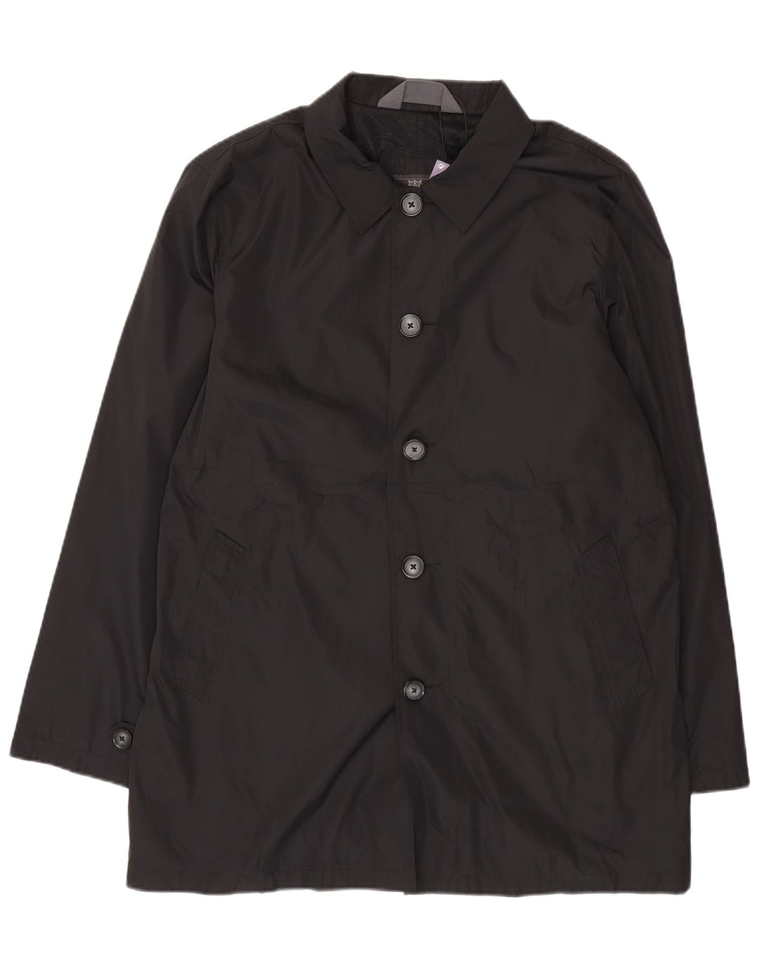Marks & Spencer Mens Rain Jacket UK 42 XL Black Polyester