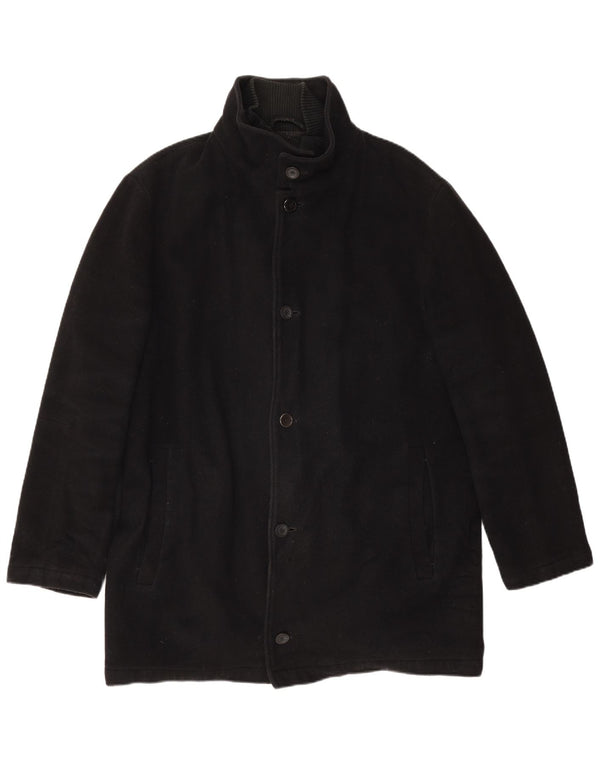 Marks & Spencer Mens Overcoat UK 40 Large Black Acrylic