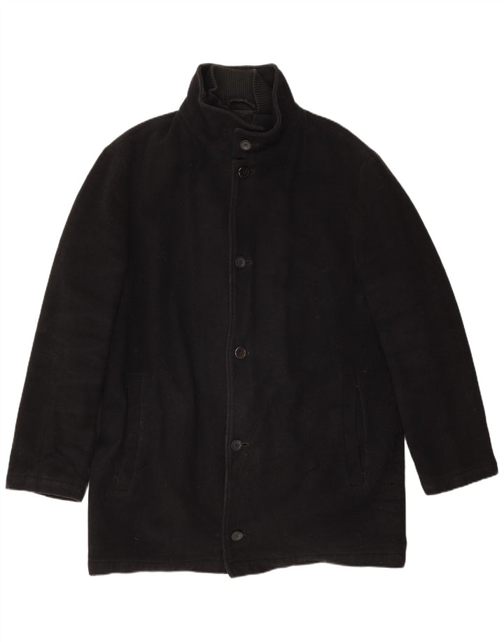 Marks & Spencer Mens Overcoat UK 40 Large Black Acrylic