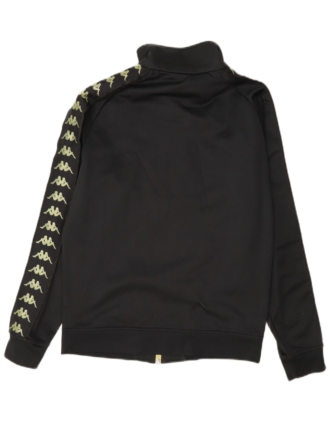 Kappa Womens Graphic Tracksuit Top Jacket UK 12 Medium Black Polyester