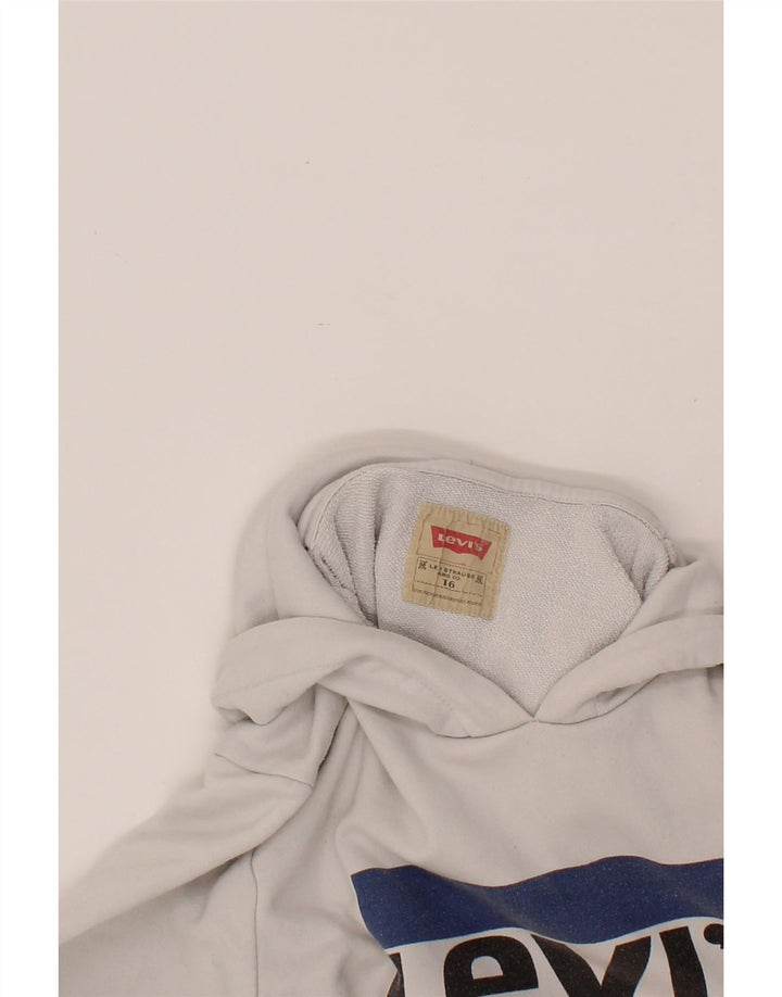 LEVI'S Boys Graphic Hoodie Jumper 15-16 Years White Cotton Vintage Levi's and Second-Hand Levi's from Messina Hembry 