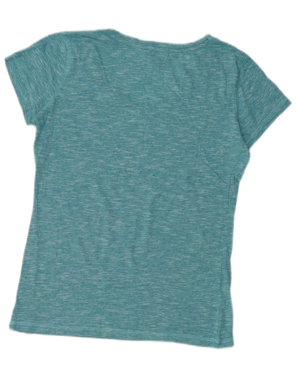 U.S. Polo Assn. Womens T-Shirt Top UK 10 Small Turquoise Flecked Cotton