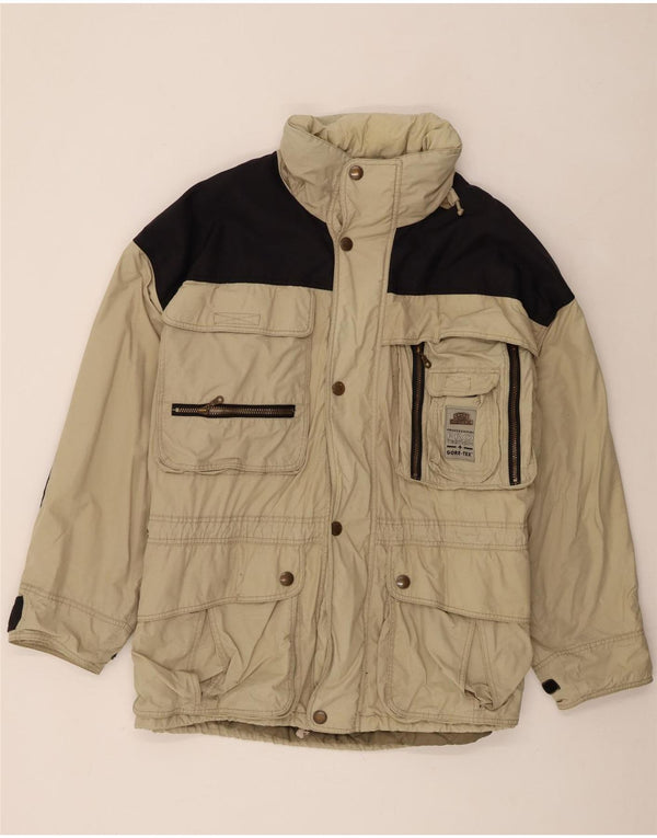 Camel Active Mens Hooded Windbreaker Jacket UK 48 4XL Beige Colourblock