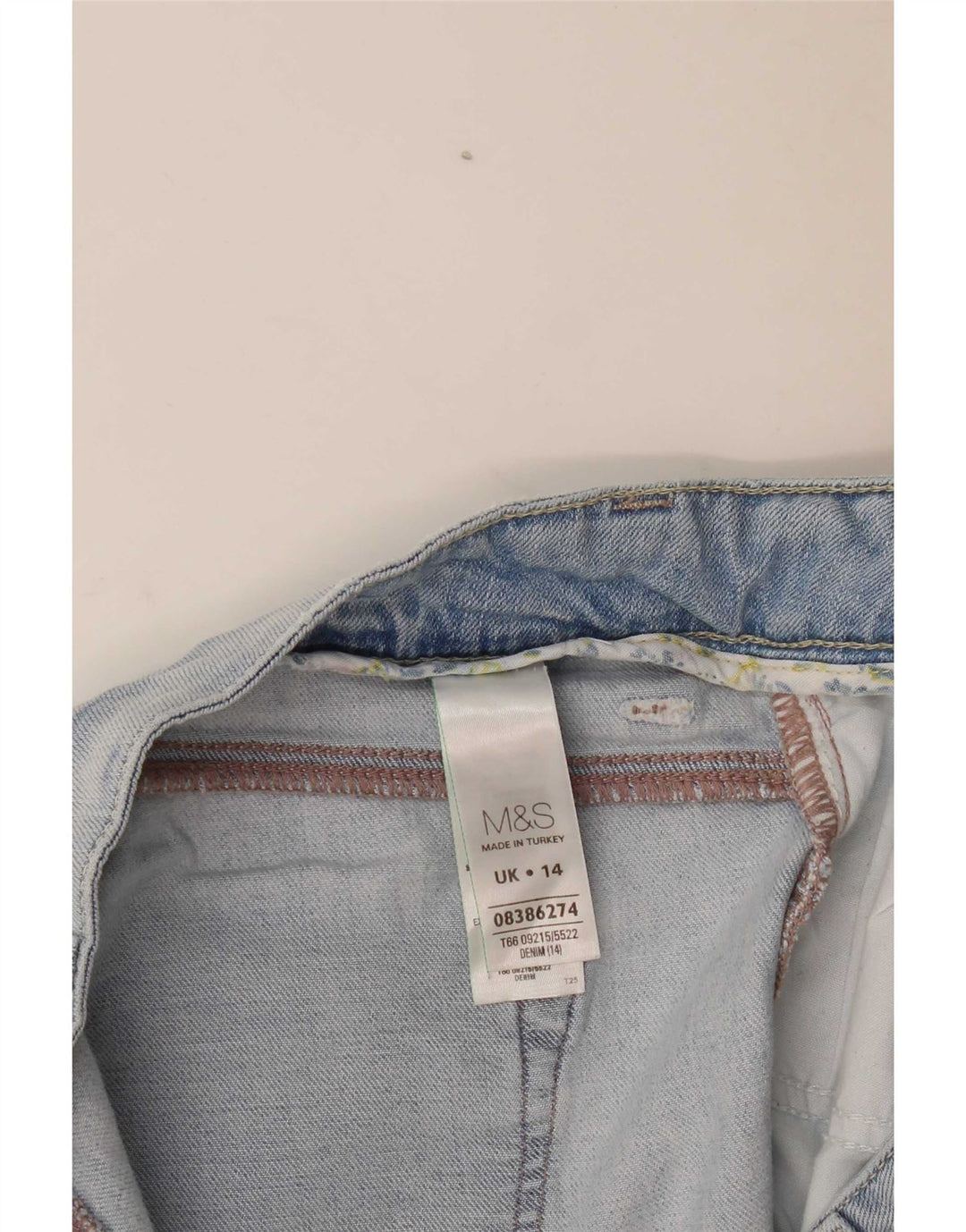Marks & Spencer Womens Denim Shorts UK 14 Large W34  Blue Cotton