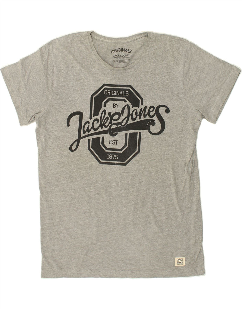 JACK & JONES Mens Graphic T-Shirt Top Large Grey Cotton | Vintage Jack & Jones | Thrift | Second-Hand Jack & Jones | Used Clothing | Messina Hembry 