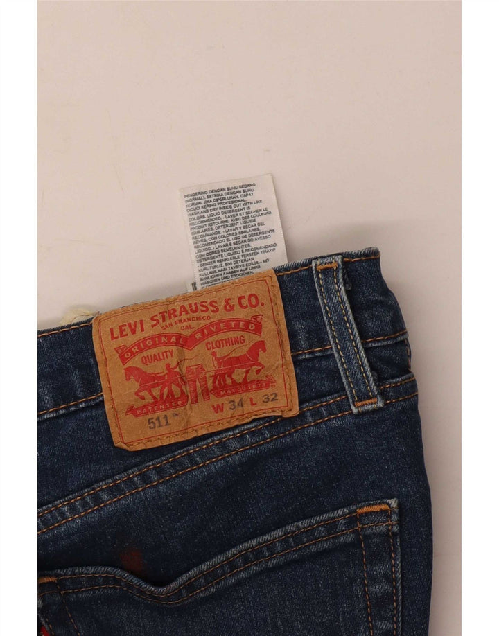 Levi's Mens 511 Slim Jeans W34 L32 Blue Cotton