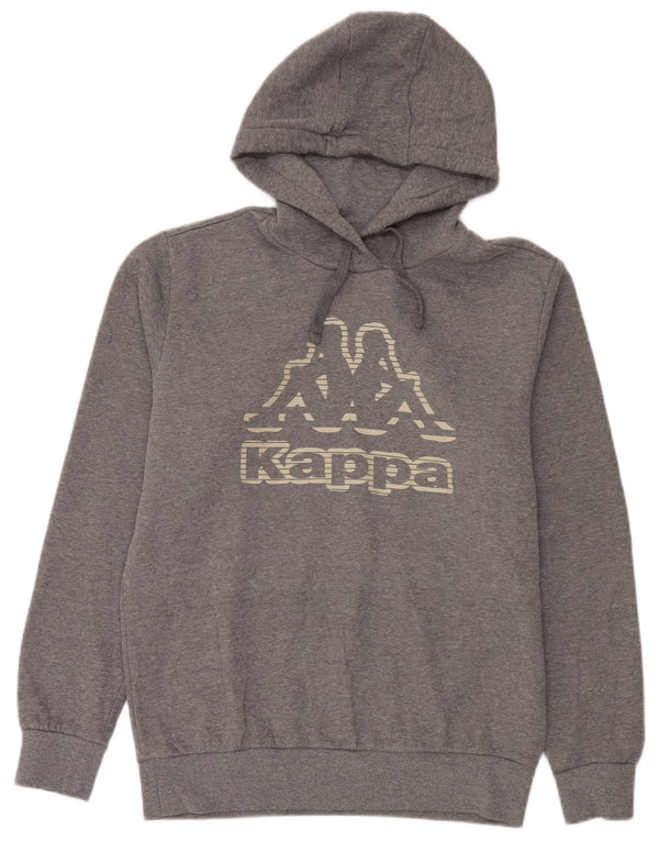 Kappa Womens Graphic Loose Fit Hoodie Jumper UK 14 Medium Grey Flecked