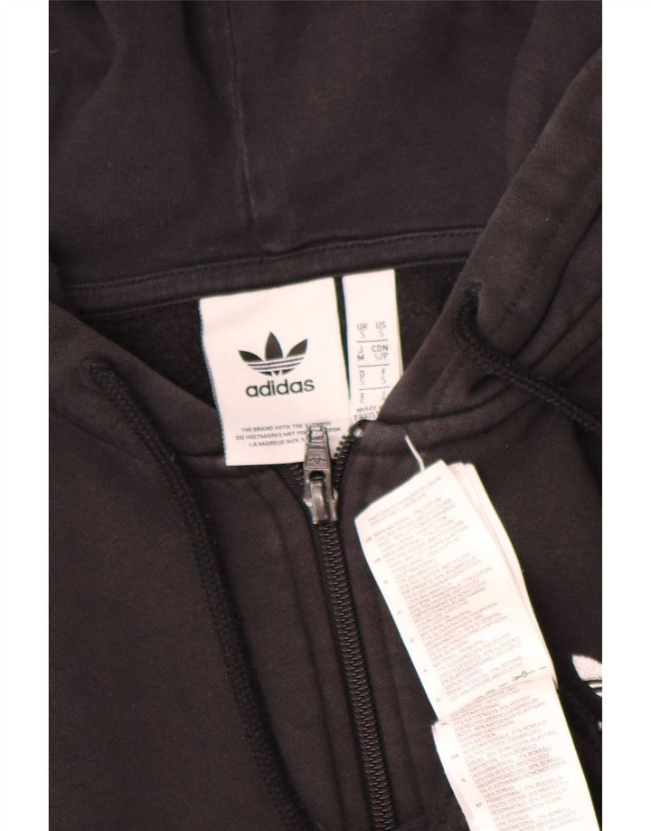 Adidas Mens Zip Hoodie Sweater Small Black Cotton