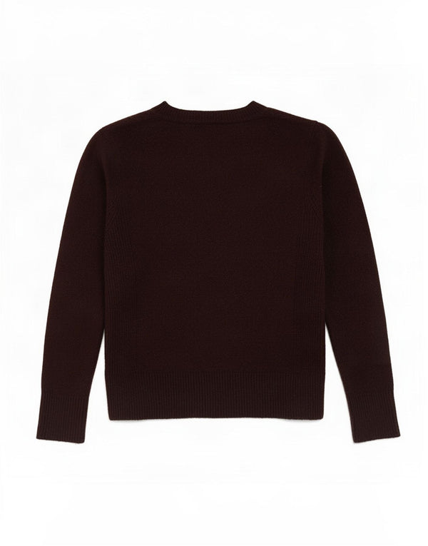 Oasis Womens Crew Neck Jumper Sweater UK 12 Medium Burgundy Acrylic