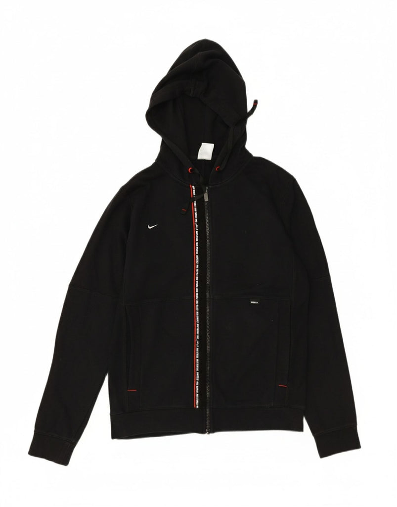 NIKE Mens Graphic Zip Hoodie Sweater Small Black Cotton Vintage Nike and Second-Hand Nike from Messina Hembry 