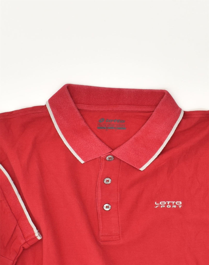 LOTTO Mens Polo Shirt XL Red Cotton | Vintage Lotto | Thrift | Second-Hand Lotto | Used Clothing | Messina Hembry 