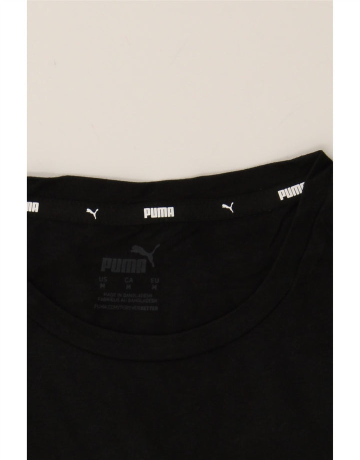PUMA Womens Graphic T-Shirt Top UK 12 Medium Black Cotton Vintage Puma and Second-Hand Puma from Messina Hembry 