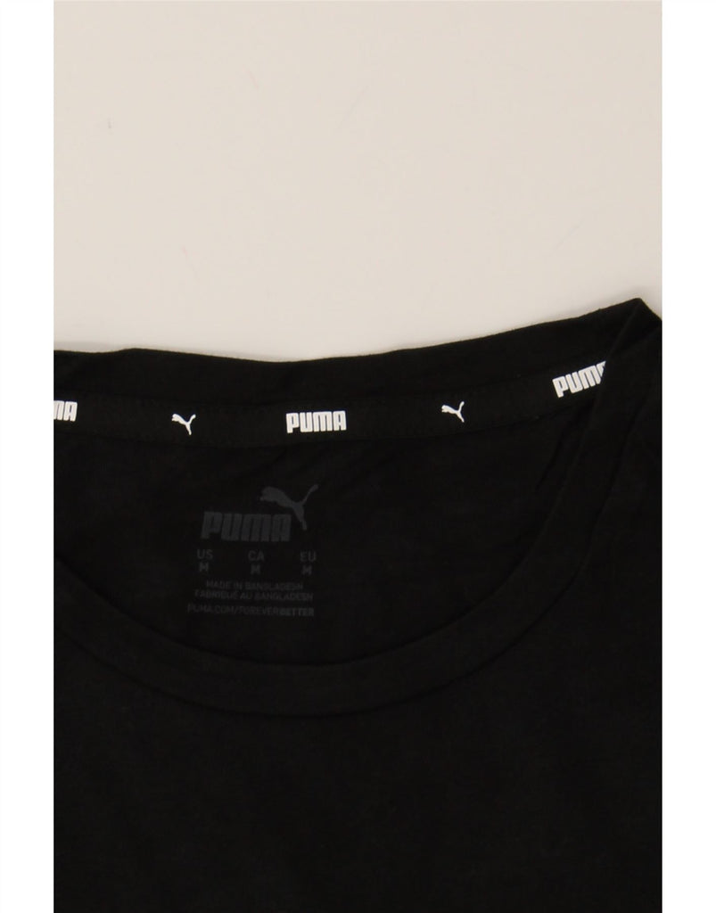 PUMA Womens Graphic T-Shirt Top UK 12 Medium Black Cotton Vintage Puma and Second-Hand Puma from Messina Hembry 