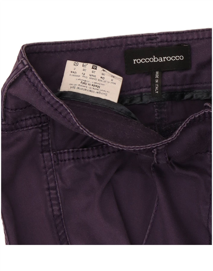 Roccobarocco Womens Slim Casual Trousers US 6 Medium W28 L28 Navy Blue