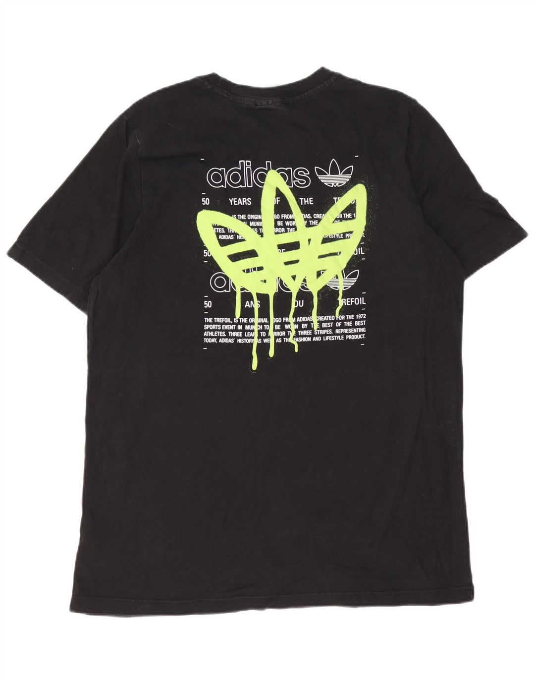 Adidas Mens Graphic T-Shirt Top Large Black Cotton
