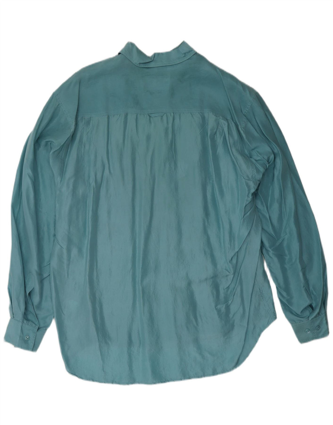 AQUILA Mens Shirt Large Blue Silk