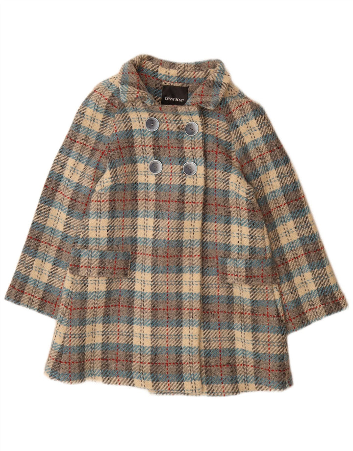 Denny Rose Womens Double Breasted Coat UK 8 Small Multicoloured Check