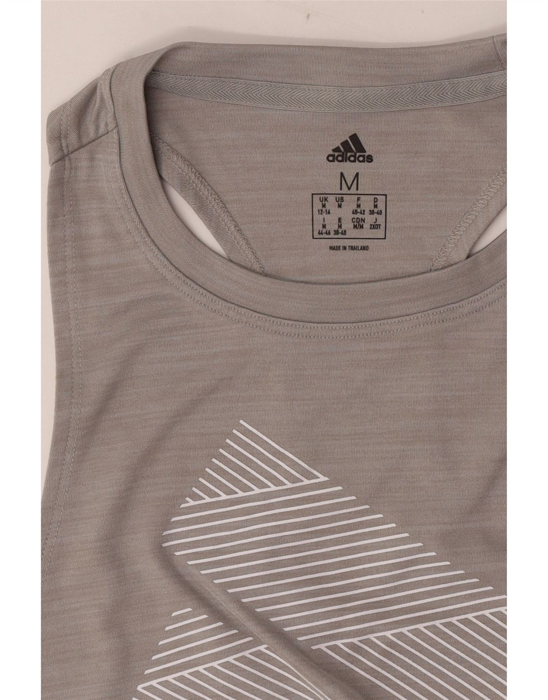 Adidas Womens Graphic Vest Top UK 12/14 Medium Grey