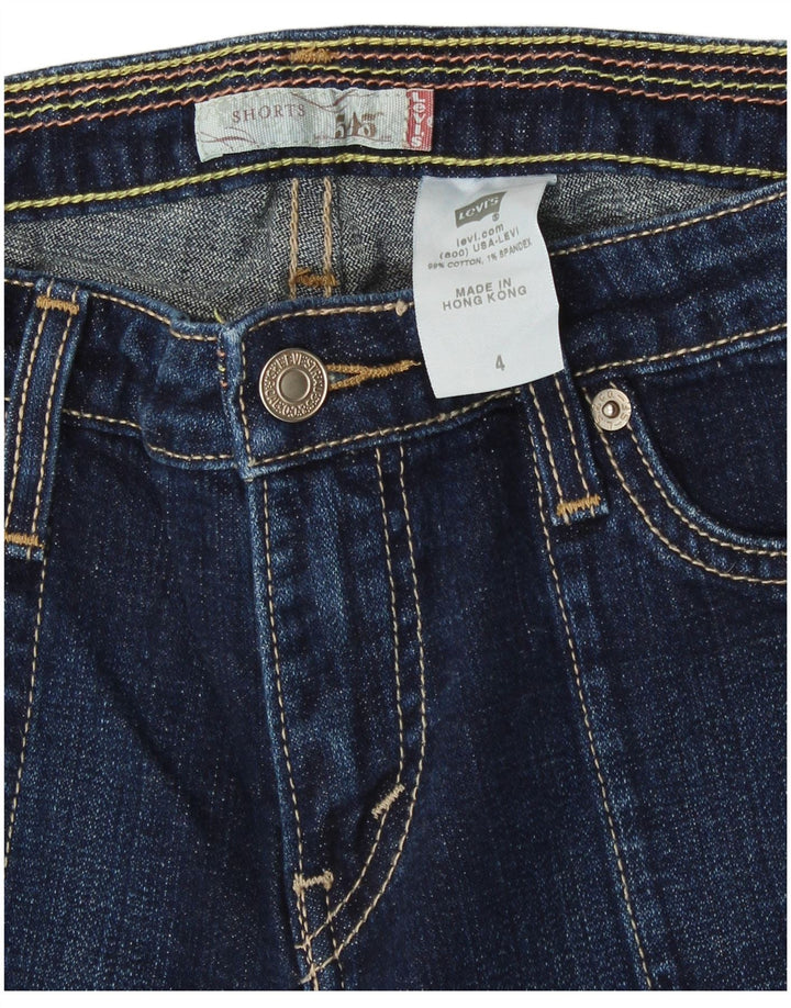 Levi's Womens 545 Denim Shorts US 4 Small W28 Navy Blue Cotton