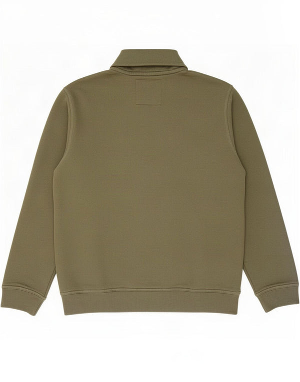 Crew Clothing Mens Zip Neck Sweatshirt Jumper Large Khaki Cotton
