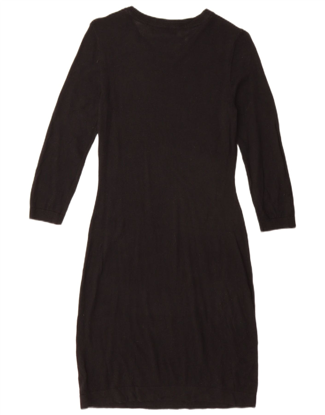 MOSSIMO Womens 3/4 Sleeve Jumper Dress UK 10 Small Black Cotton