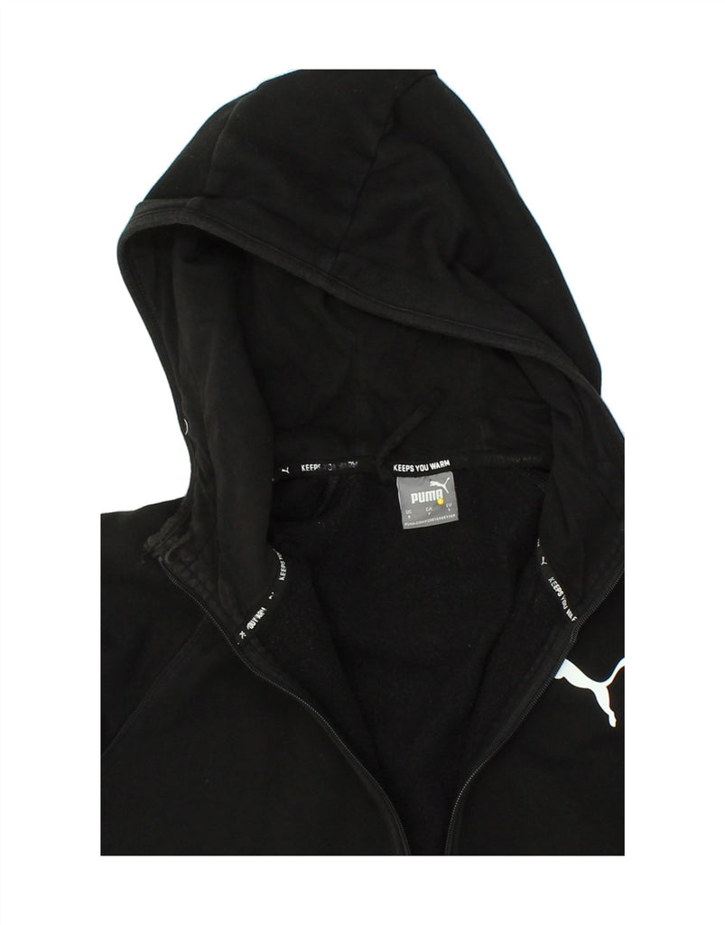 PUMA Mens Zip Hoodie Sweater Small Black Cotton | Vintage Puma | Thrift | Second-Hand Puma | Used Clothing | Messina Hembry 